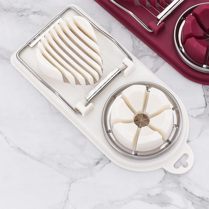 Eiersnijder Wit Eiersnijder 2 Modi PP Nauwkeurig Moeiteloos Gemakkelijk te Reinigen Veelzijdige Eiersalade Maker white