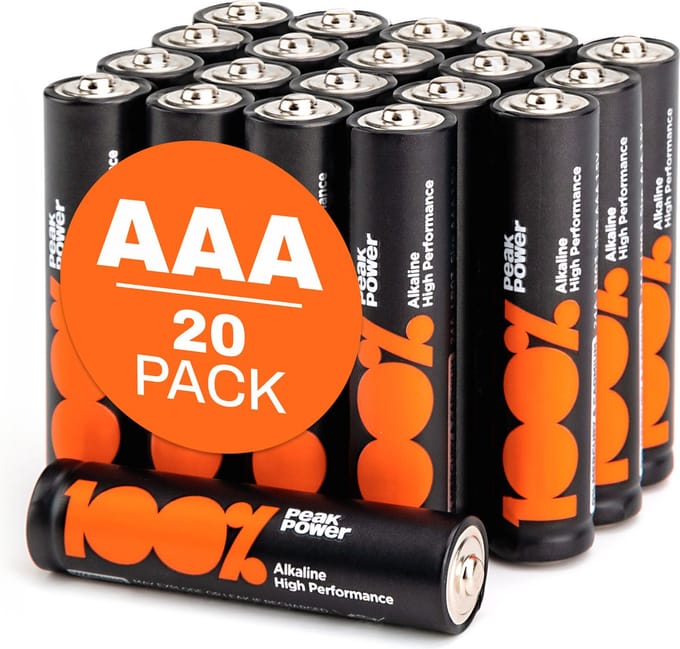 100% PeakPower Alkaline batterijen AAA 1.5V - Micro LR03 batterij - 20 stuks AAA batterijen