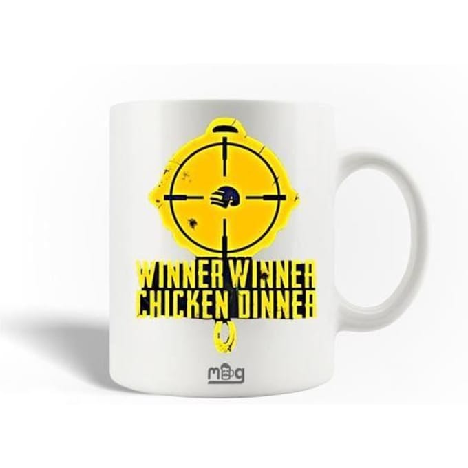 Mug en Céramique - PUBG - Winner Winner Chicken Dinner - 30cl - Compatible Lave-Vaisselle - Blanc
