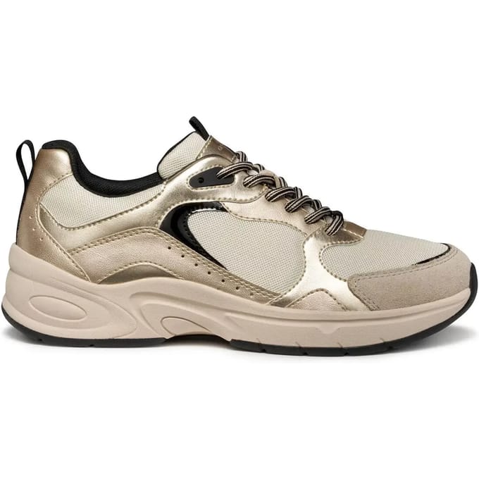 GEOX ZARVIA DAMES Sneakers - MELKWIT/LICHTGOUD - Maat 36
