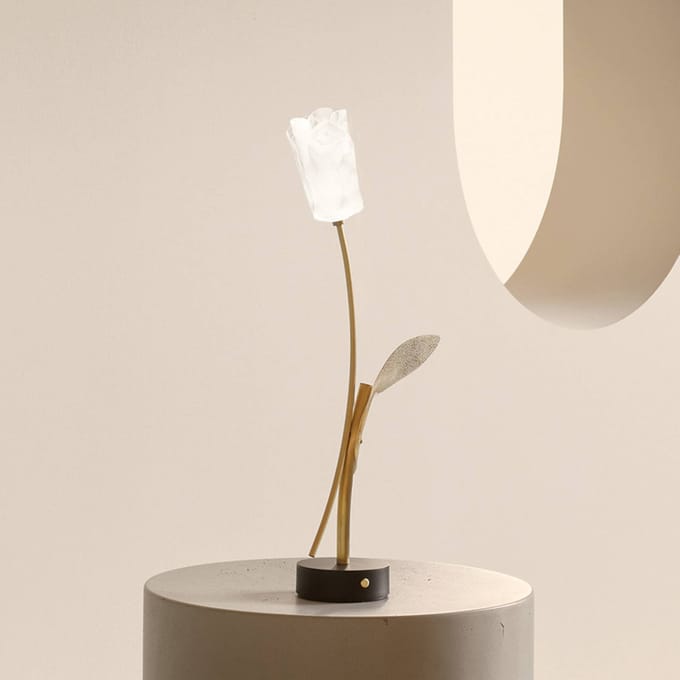SLAMP Tulip Draagbare Lamp Doorzichtig/ Zwart Lampenvoet