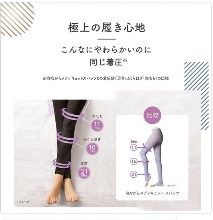 Dr.Scholl Japan - Medi Qtto Soft & Tight Compression Pajama Leggings 1 pair - Black - M