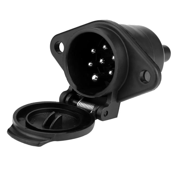24V 7-pins Trailerstekker Connector Adapter voor Auto Semi-trailer Vrachtwagen black