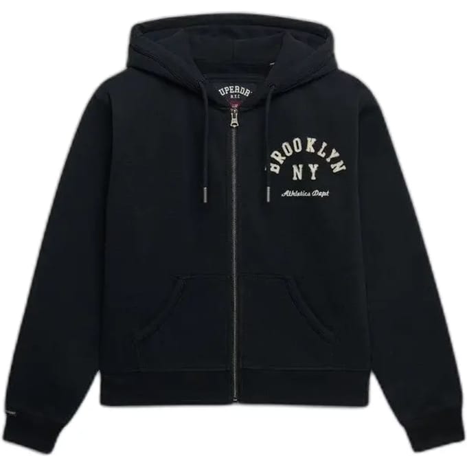 Superdry Athletic Essentials Relaxed Crop Sweatshirt Met Rits Blauw S Vrouw