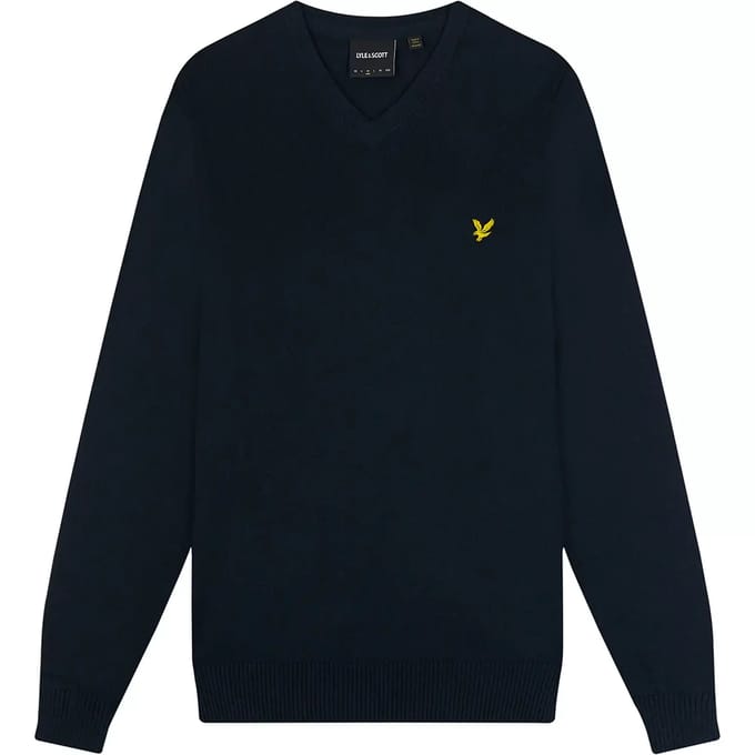 Katoenen v-hals trui merino Lyle & Scott Merino
