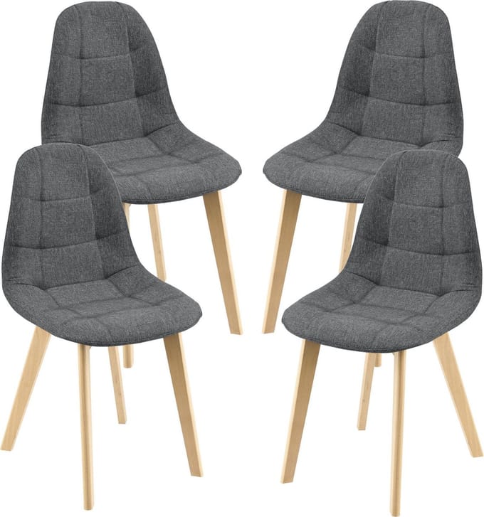 Eetkamerstoel Kopparberg 86x53x47 cm set van 4 donkergrijs