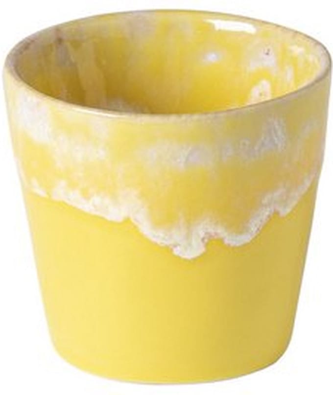 Costa Nova - servies - espresso kop - Grespresso geel - aardewerk - H 5,9 cm