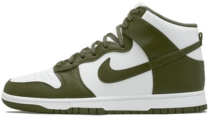 Nike Dunk High 'Cargo Khaki' (GS) - maat EU 36.5 - DB2179-105 - khaki -groen - wit - sneakers hoog - unisex