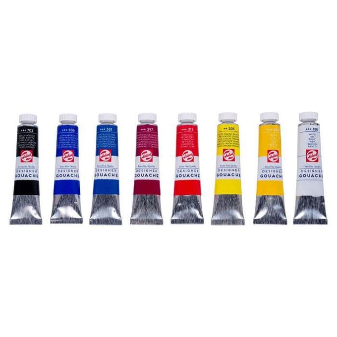 Gouache Extra Fijn verfset voor kinderen - 8x20ml tubes multicolor.