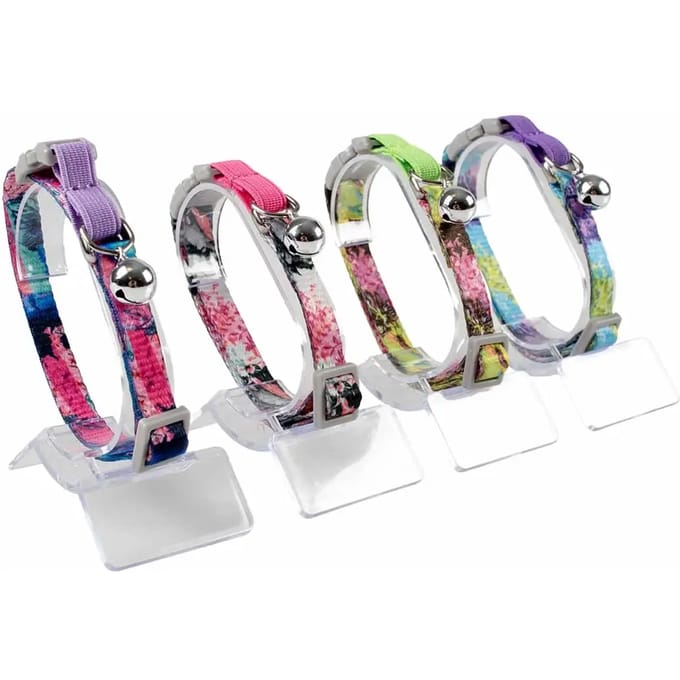 Duvo+ Kattenhalsband Bloemen Splash 20-30CM / 10MM