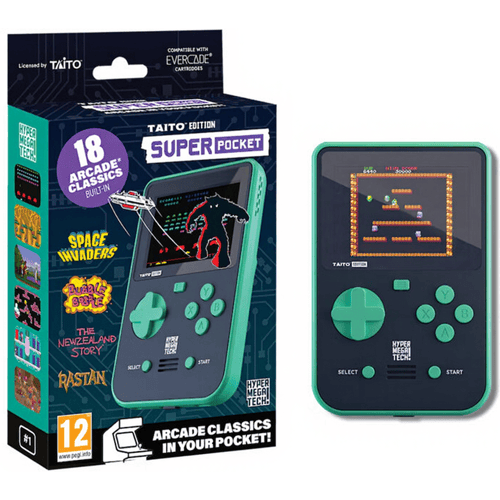 Taito - Super Pocket gaming handheld - 18 Ingebouwde Games - USB C - Compatibel met Evercade cartridges