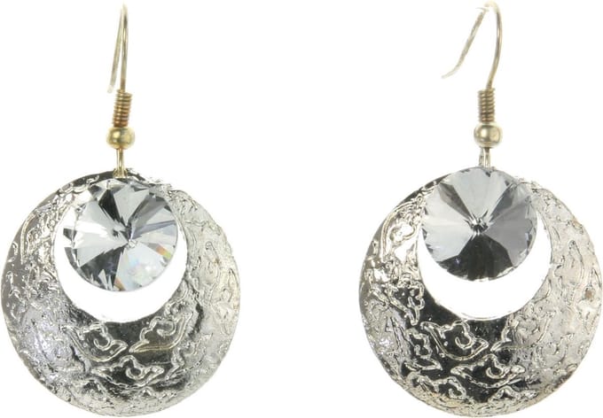 Behave - Oorhanger rond design - zilverkleurig chic - avondlook