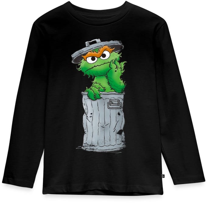 Sesamstraat Oscar Vuilnisbak Premium T-Shirt Kinderen