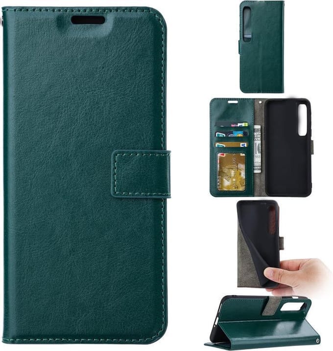 Portemonnee Book Case Hoesje Geschikt voor: Xiaomi Mi 10 / Mi 10 Pro - Groen