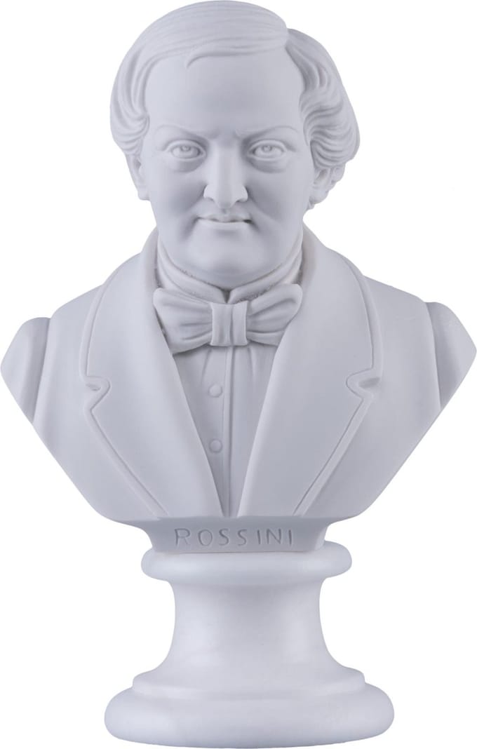 Music Gifts - Albast borstbeeld Rossini - 30 cm