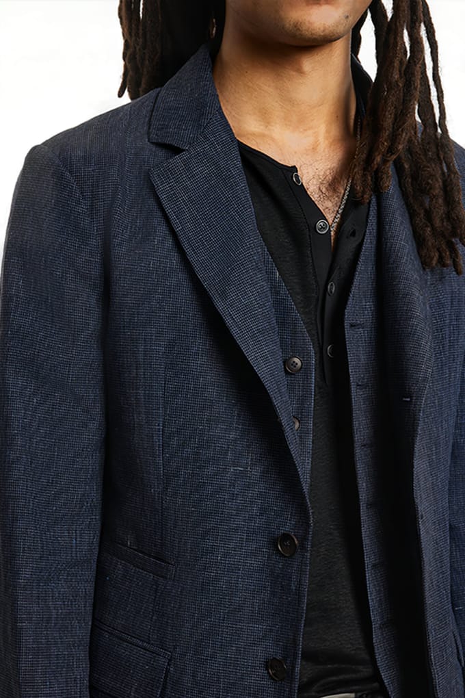 John Varvatos Slim Fit Notch Lapel Jacket With Flap Po Ink Blue Größe: 46 | Blazer Outlet | Herren | Blau