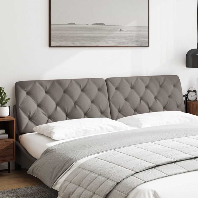 vidaXL - Hoofdbordkussen - 200 - cm - stof - taupe