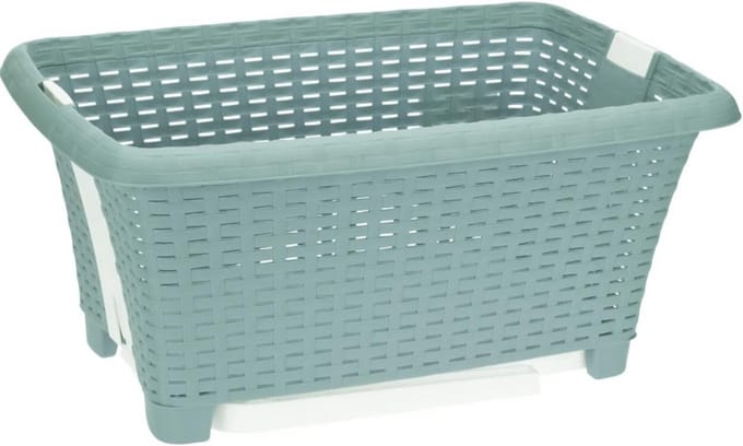 Groene kunststof wasmand op poten 38 liter