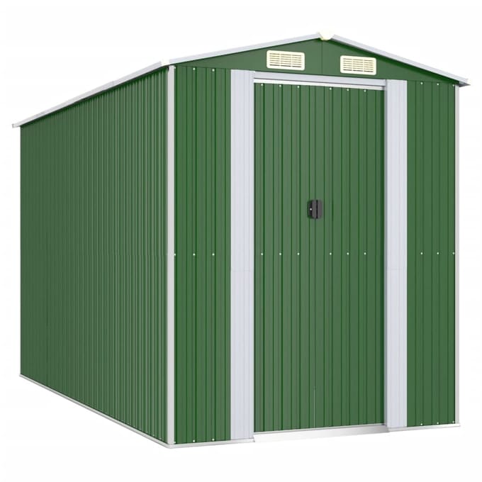 vidaXL - Tuinschuur - 192x357x223 - cm - gegalvaniseerd - staal - groen