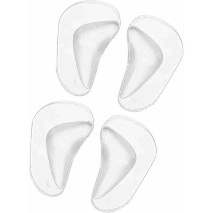 2 PairesEnsemble Silicone Pieds Support de Pied Coussin Semelles de Chaussures Rembourrage (Transparent) white