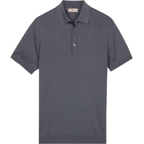 Thomas Maine Polo Pullover Stroke Pattern Knit Storm Blue / male