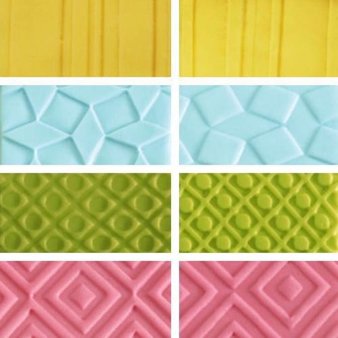 Set van 4 decoratie stempelmatten "geometrie" - Decora