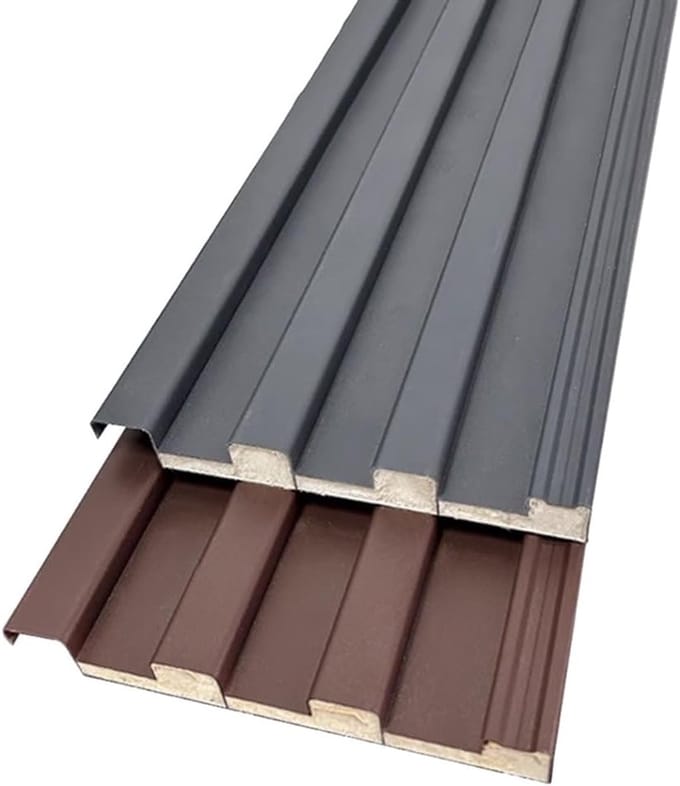 Geïsoleerde dakpanelen - Golfplaten - Pergola afdak - Waterdicht en winddicht - 13x120cm - Grijs