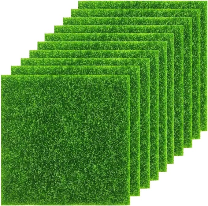 Solidchoice - Set van 10 Realistische Kunstgras Matjes 6x6 inch
