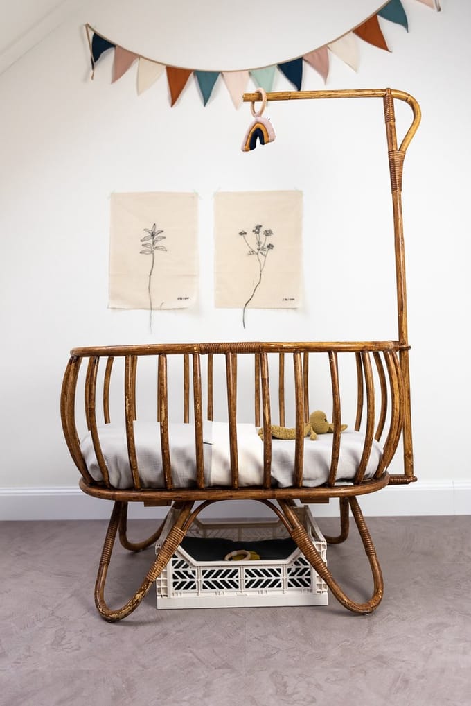 Oker en Mos - Wiegdeken baby zandgrijs - 75x100cm