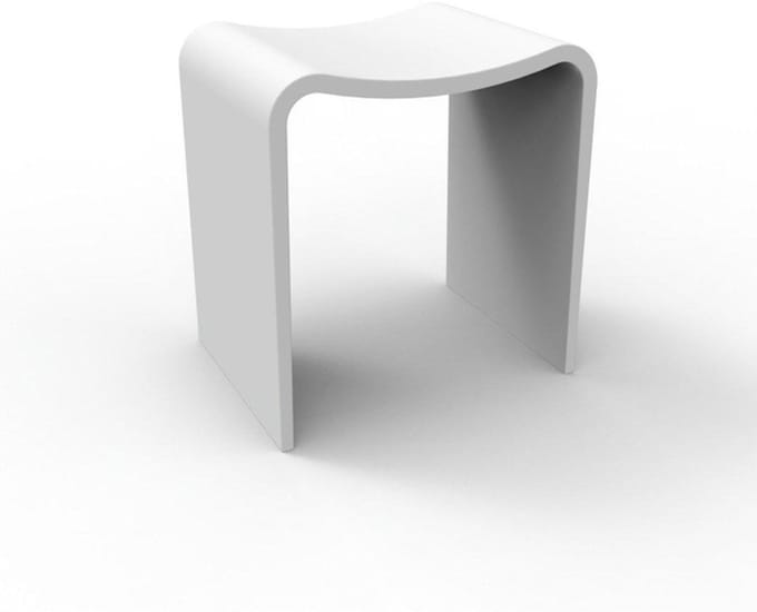 Fugaflow Caria Badkamerkrukje - 40x30x43cm - solid surface - mat wit -