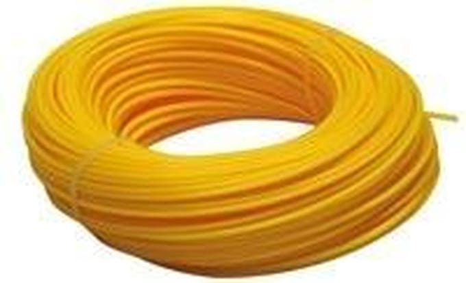 Toolland Trimmerdraad, nylon, geel, 2 mm, 25 m