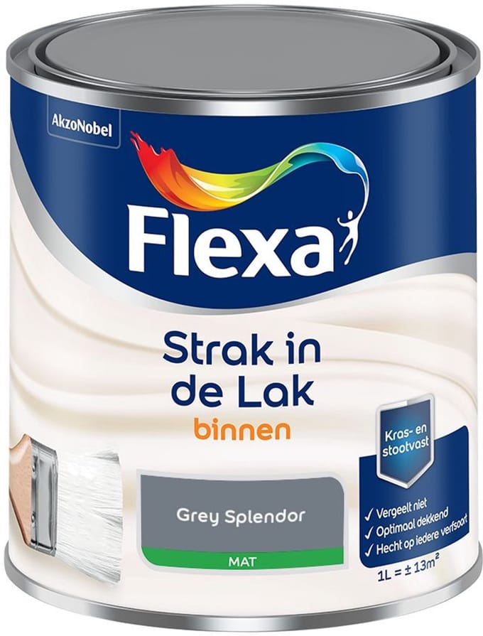 Flexa - Strak In De Lak Binnenlak Mat - Grey Splendor - Mengverf - 1 L