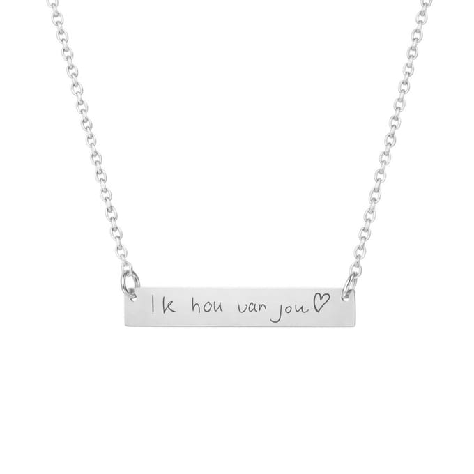 Dames Ketting met Eigen Handschrift Bar Zilver