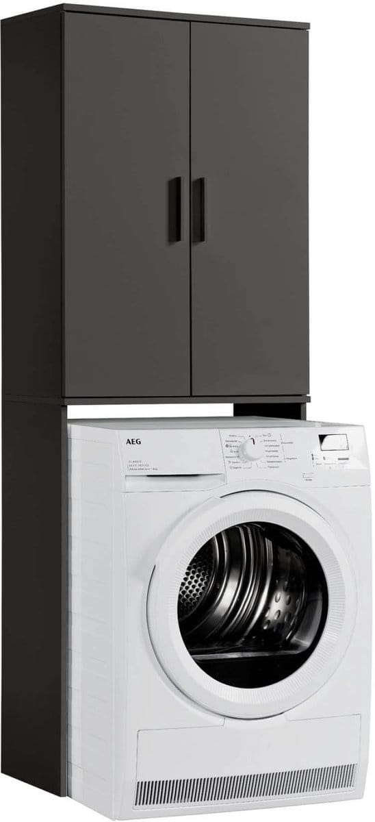 mokebo wasmachine kast 'Der Saubermann' opbouw voor wasmachine in antraciet
