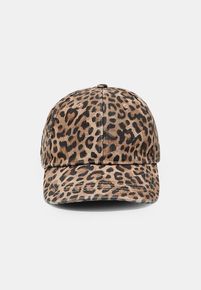 Stradivarius Klassieke pet met panterprint  Bruin OS