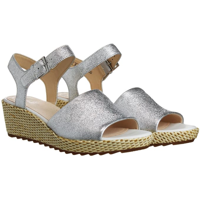 Clarks Kamara Sun Dames Zilveren Wedges