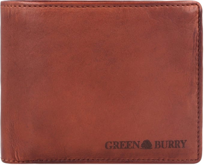 Greenburry Vintage Gewassen Leren Portemonnee 13 cm - Jongens - Horizontaal - chestnut