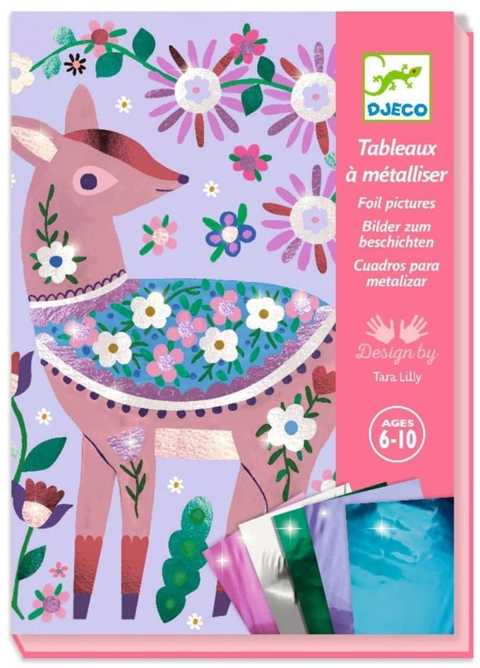 Djeco schilderijen metallic Pretty wood knutselset dieren.