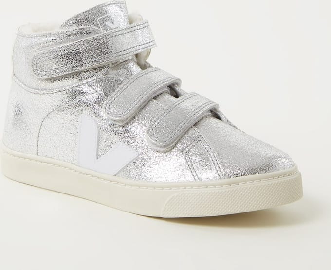 Veja Esplar Mid sneaker van leer - Zilver - Maat 25