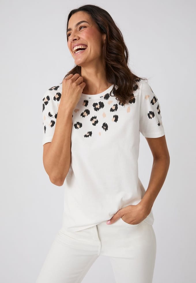 Damart - T-shirt met reliëfprint - Dames - Wit - S
