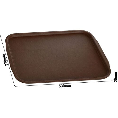 GGM Gastro (10 Stück) Serviertablett - ABS Kunststoff - 530x370mm - Braun