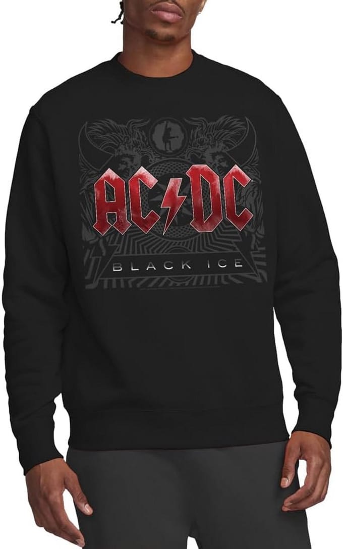 Zwarte Crew Sweater met Bandlogo, Maat L