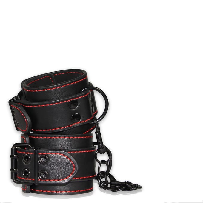 Bondage Enkelboeien - Zwart met rood