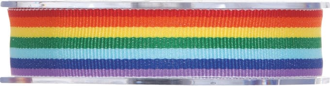 Regenboog lint - Rainbow - 25mm x 20 meter - geweven lint