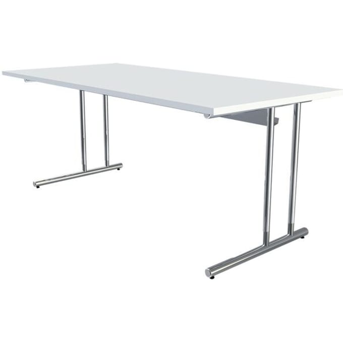 Bureautafel Toledo, in hoogte verstelbaar, rechthoek, C-poot-onderstel, breedte 1800 mm, wit