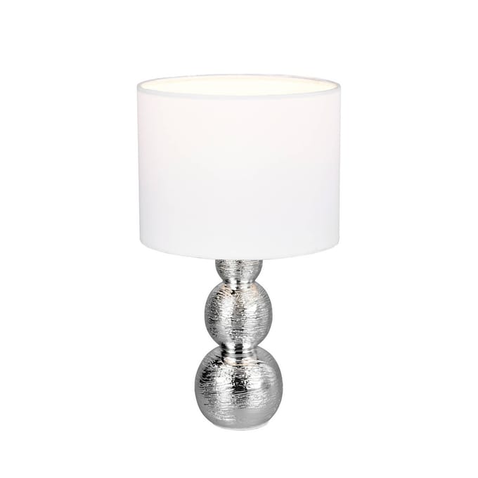 Reality Leuchten Tafellamp Lova, wit/zilver, hoogte 29 cm, glas/keramiek E27