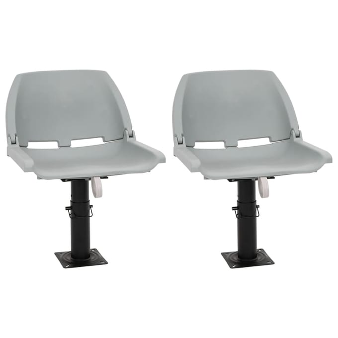 vidaXL - 4-delige - Bootstoelenset - inklapbaar - 48x51x41 - cm - grijs