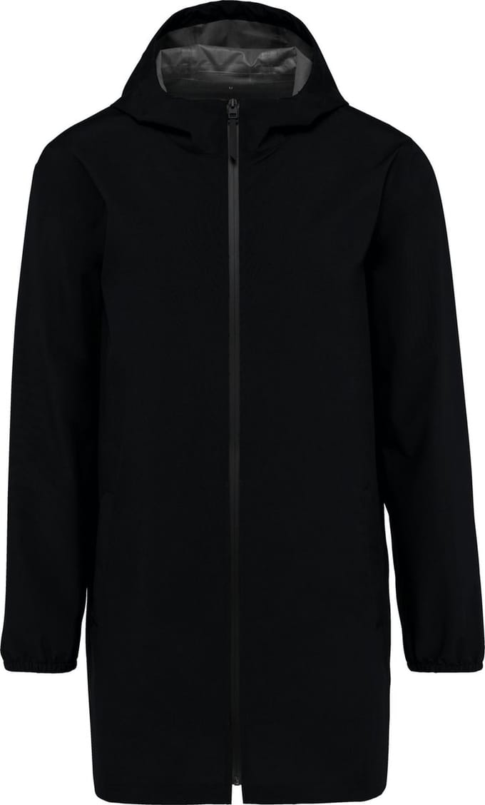 Gerecyclede waterdichte unisex jas met rits Black - M