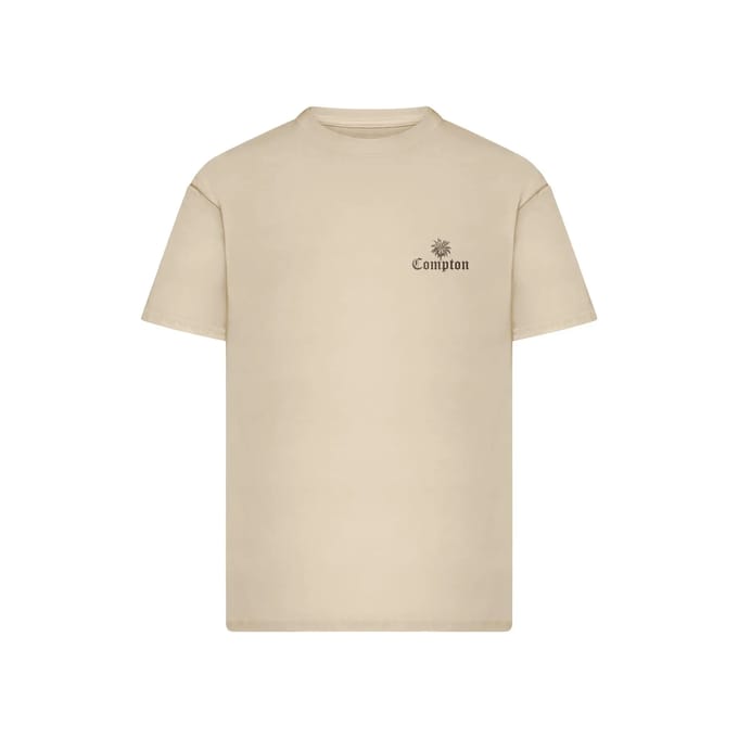 Mister Tee - Compton Lowrider Oversize Heren Tshirt - M - Creme