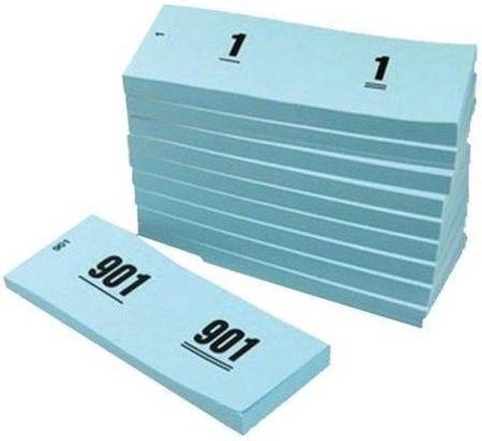 Benza Garderobenummers Nummerbloks Lootjes - Blauw